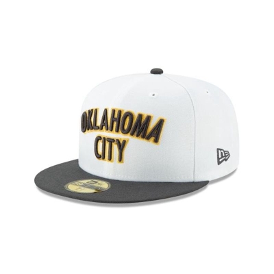 White Oklahoma City Thunder Hat - New Era NBA 2019 NBA Authentics City Series Holiday Pack 59FIFTY Fitted Caps USA8073695